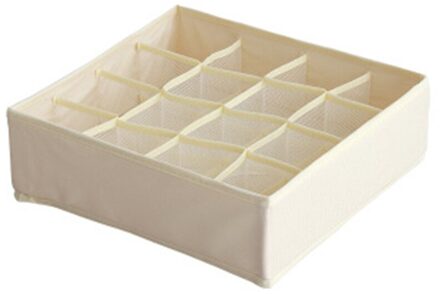 Opvouwbaar Multi-Grids Ondergoed Sokken Opbergdoos Garderobe Container Organizer Beige 16 Grids