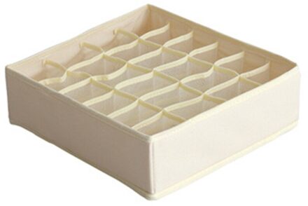 Opvouwbaar Multi-Grids Ondergoed Sokken Opbergdoos Garderobe Container Organizer Beige 24 Grids