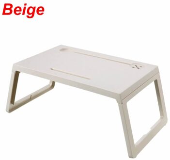 Opvouwbaar Notebook Laptop Tafel Zware Belasting Computer Desk Stand Ontbijt Serveren Bed Tray Voor Slaapkamer Studeerkamer Beige