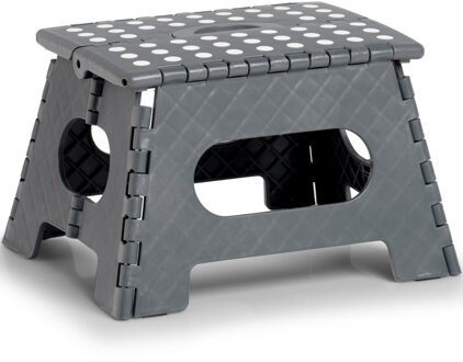 Opvouwbaar opstapje/opstapkrukje - 35 x 22 cm - Donkergrijs - Huishoudkrukjes/opstapjes