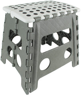 Opvouwbaar opstapje/opstapkrukje - grijs - 32 x 36 cm - Huishoudkrukjes