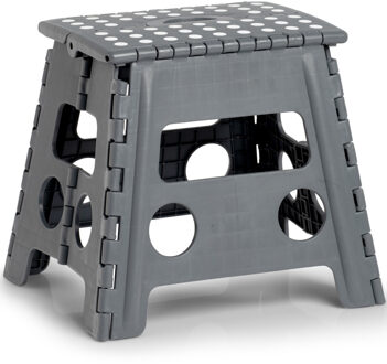 Opvouwbaar opstapje/opstapkrukje/toiletkrukje - antraciet - 37 x 32 cm - kunststof