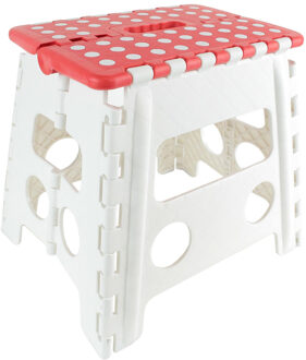 Opvouwbaar opstapje/opstapkrukje - wit - 32 x 36 cm - Huishoudkrukjes
