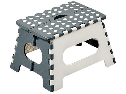 Opvouwbaar opstapje - wit/grijs - 35 x 22 cm - opstapkrukje/toiletkrukje