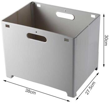 Opvouwbaar Vuile Kleren Mand Plastic Wasserette Opslag Mand Wassen Machine Kant Container Hol Muur Gemonteerde Bin Mand grijs groot