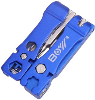 Opvouwbare 19 In 1 Fiets Praktische Gereedschappen Inbussleutel Schroevendraaier Moersleutel Mtb Mountain Fietsen Fiets Reparatie Tools Multi Kit blauw