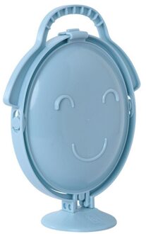 Opvouwbare 3-Layer Fruitschaal Creatieve Spiegel Vorm Gedroogd Fruit Lade Vouwen Snack Rack Plastic Fruitschaal Blauw