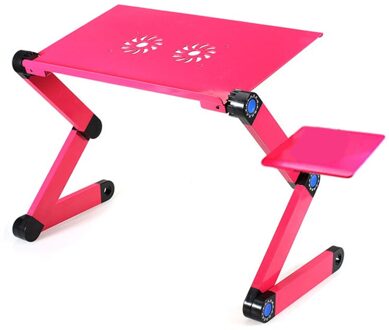 Opvouwbare 360 Graden Verstelbare Laptop Bureau Tafel Standhouder Duurzaam Aluminium Laptop Bureau Lade Met Cooling Dual Fan Muismat zwart