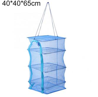 Opvouwbare 4 Lagen Droogrek Vis Groenten Fruit Kruid Opknoping Netto Droge Kooi Pe Hanger Vis Visnet Vissen Accessoires 40x40x65cm