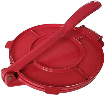 Opvouwbare 8 Inches Ongecoat Aluminium Zware Deeg Druk Tortilla Maker Bakvormen Pie Gereedschap Duurzaam Handpers Soort rood