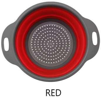 Opvouwbare Afvoer Mand Vergiet Fruit Groente Wassen Filter Mand Zeef Siliconen Vergiet Inklapbare Afdruiprek Keuken Tool rood / 24.5x20x3cm