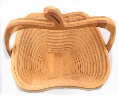 Opvouwbare Apple Vormige Bamboe Mand Opvouwbare Fruitmand