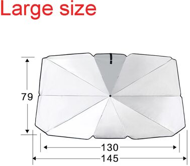 Opvouwbare Auto Parasol Blok Warmte Uv Zonnescherm Paraplu Voor Bescherming Voorruit Block Heat Uv Gebruik L 145x79