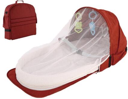 Opvouwbare Baby Baby Muskietennetten Matras BeCover Reizen Draagbare Wieg Draagbare Baby Vouwen Bed Expande Size 95*40*45cm rood