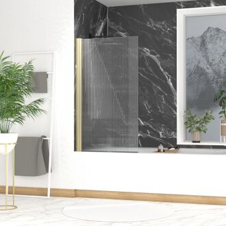 Opvouwbare Badwand 80x140cm - Geborsteld Goud