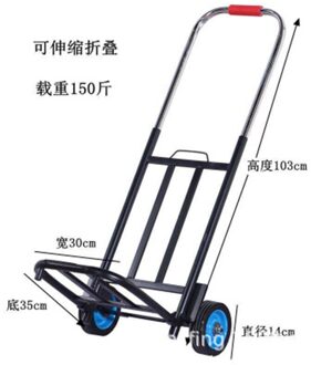 Opvouwbare Bagage Handcart Winkelwagen Draagbare Opslag Groente Winkelwagen Truck Laden Huishoudelijke Winkelen Goederen Handling Reizen Winkelwagen 75kgWhite