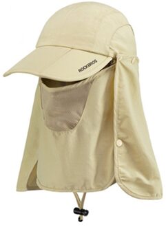 Opvouwbare Bivakmuts Full Face Sjaal Zon Bescherming Wandelen Fietsen Hoofd Cover Cap Zonnehoed Zomer Zonnehoed Anti Uv abrikoos