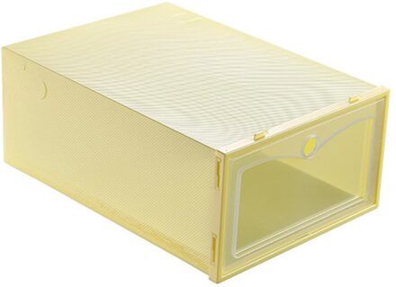 Opvouwbare Clear Plastic Shoe Box Stapelbaar Opvouwbare Schoen Organisator Lade Opslag Opbergtas Plastic Stapelbare Shoe Organizer gele kleur