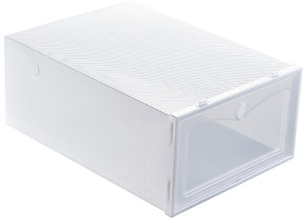 Opvouwbare Clear Plastic Shoe Box Stapelbaar Opvouwbare Schoen Organisator Lade Opslag Opbergtas Plastic Stapelbare Shoe Organizer witte kleur
