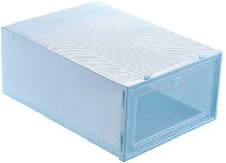 Opvouwbare Clear Schoenen Opbergdoos Plastic Stapelbare Shoe Organizer Verdikte Transparante Lade Case Schoen Stapelbaar Stapelen blauwe kleur