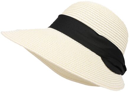 Opvouwbare Dames Soft Top Zonnehoed Strand Strooien Hoed Comfortabel En Ademend Reizen Zomer Anti-Ultraviolet Hoed wit
