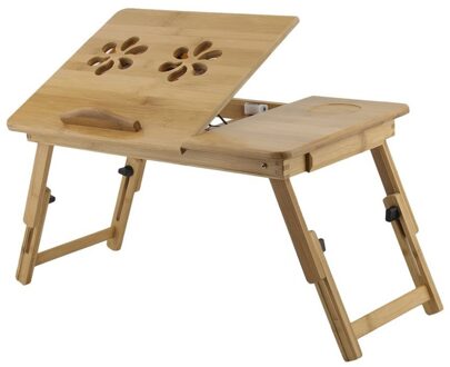 Opvouwbare Draagbare Bamboe Computer Stand Laptop Bureau Met/Zonder Ventilator Thee Serveren Bed Eettafel Laptop Notebook Tafel zonder fan