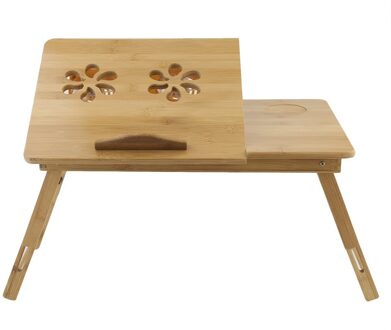 Opvouwbare Draagbare Bamboe Computer Stand Laptop Bureau Met/Zonder Ventilator Thee Serveren Bed Eettafel Laptop Notebook Tafel