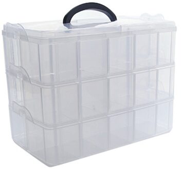 Opvouwbare Drie-Layer Tape Transparante Opbergdoos Aparte Tape Stickers Tool Manager Transparante Plastic Office Organizer