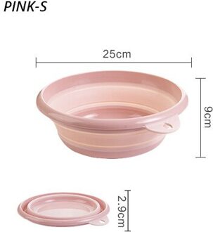 Opvouwbare Emmer Draagbare Opvouwbare Voetbad Opvouwbare Bassin Toerisme Buitenland Wastafel Outdoor Camping Benodigdheden roze-S