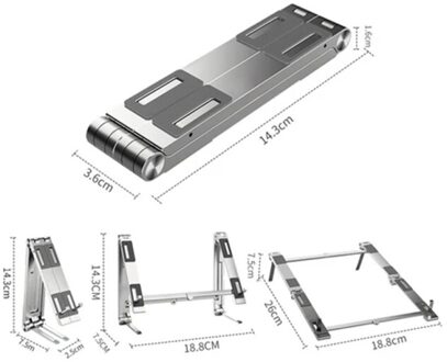 Opvouwbare En Draagbare Aluminium Houder Laptop Telefoon Stand Notebook Ondersteuning Laptop Base Holder Verstelbare Beugel