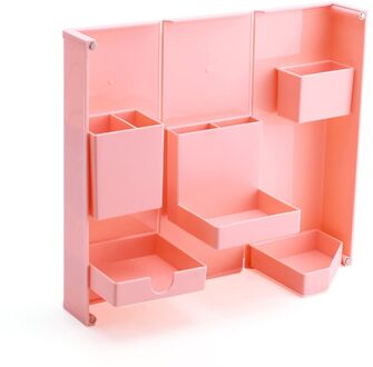 Opvouwbare Etui Magnetische Briefpapier Doos Desktop Opbergdoos Cosmetica Afwerking Box Office Pen Houder Opbergdoos roze