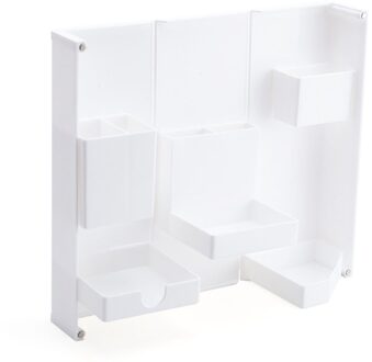 Opvouwbare Etui Magnetische Briefpapier Doos Desktop Opbergdoos Cosmetica Afwerking Box Office Pen Houder Opbergdoos wit