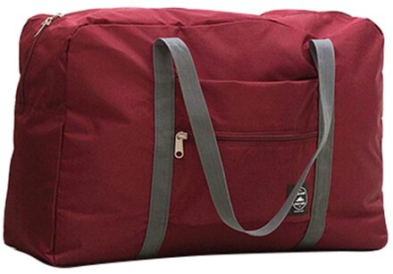 Opvouwbare Grote Plunjezak Bagage Tas Waterdichte Reistas Draagtas wijn rood