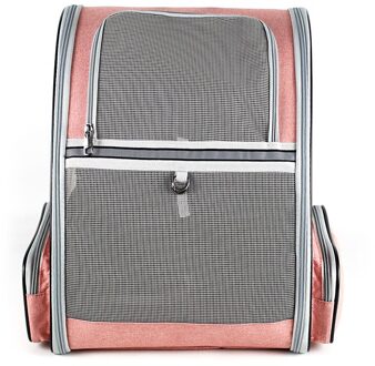 Opvouwbare Hond Draagtas Draagbare Ademende Carrier Voor Kat Mesh Rits Dubbele Schouder Rugzak Voor Reizen Kat Accessoires Roze