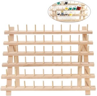Opvouwbare Hout Draad Stand Rack Houdt Organizer Wall Mount 60 Spool Kegel Borduurmachine Naaien Opslag Houder