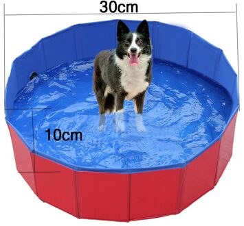 Opvouwbare Huisdier Zwembad Pvc Hond Kat Kinderen Bad Bed Wassen Vijver Grote Kleine Hond Zwemmen Bad Zomer Zwembad rood 30CM