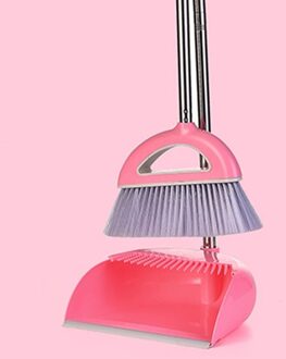 Opvouwbare Huishoudelijke Schoonmaakmiddelen Gereedschappen Rvs Pp Plastic Bezem Combinatie Zachte Haar Schoon En Stofvrij Bezem Stoffer Pak wit