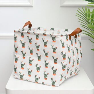 Opvouwbare Katoen Linnen Diversen Container Cartoon Vuile Kleren Emmer Waterdichte Wasmand Met Handvat (Groen Cloud) afbeelding 2