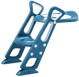 Opvouwbare Kinderen Zindelijkheidstraining Seat Antislip Stabiele Peuter Toiletzitting Met Stap Kruk Ladder Verstelbare Hoogte blauw