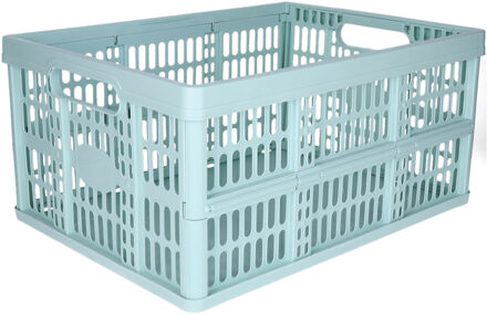 Opvouwbare krat - mintgroen - 48 x 35 x 24 cm - boodschappen - 32 liter - kunststof