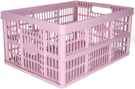 Opvouwbare krat - roze - 48 x 35 x 24 cm - boodschappen - 32 liter - kunststof