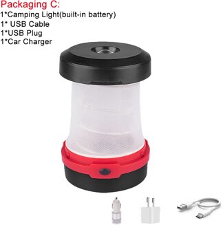 Opvouwbare Lantaarn Camping Licht Solar Emergency Lamp Tent Zaklamp Camping Licht Solar Lantaarn Usb Camping Lamp Led Oplaadbare Packaging C