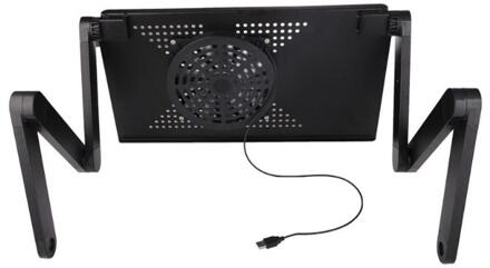 Opvouwbare Laptop Computer Bureau met/zonder Ventilator Vouwen Verstelbare Lap Notebook Houder Stand Tablet Vented Lade Ondersteuning met fan