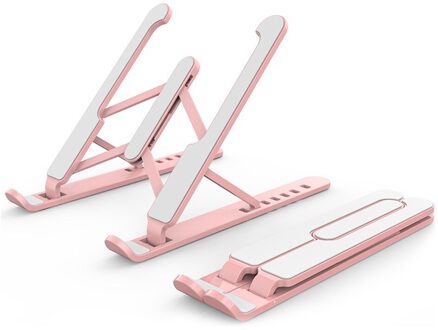 Opvouwbare Laptop Houder Computer Tablet Stand Ondersteuning Verstelbare Notebook Beugel Notebook Pc Cooling Beugel Ondersteuning ABS roze