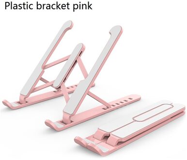 Opvouwbare Laptop Stand Lifting Plaat, 6-Niveau Hoogte Verstelbare Opvouwbare Draagbare Laptop Cooling Stand,11-17 Inch Pc Ondersteuning Base roze A