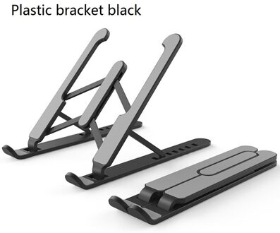 Opvouwbare Laptop Stand Lifting Plaat, 6-Niveau Hoogte Verstelbare Opvouwbare Draagbare Laptop Cooling Stand,11-17 Inch Pc Ondersteuning Base zwart A