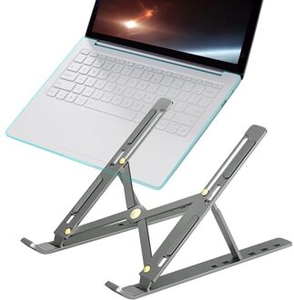Opvouwbare Laptop Stand Verstelbare Notebook Stand Draagbare Laptop Houder Tablet Stand Computer Ondersteuning Voor Macbook Air Pro Ipad Metal-grijs