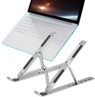 Opvouwbare Laptop Stand Verstelbare Notebook Stand Draagbare Laptop Houder Tablet Stand Computer Ondersteuning Voor Macbook Air Pro Ipad Metal-zilver