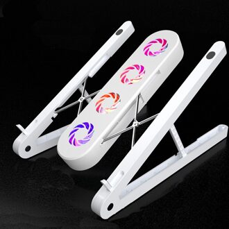 Opvouwbare Laptop Tablet Stand Met Koelventilator Warmteafvoer Voor Desktop Macbook Air Pro Stand Notebook Houder Koeler T30 wit