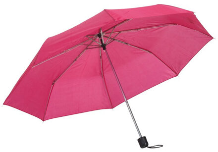 Opvouwbare mini paraplu - 2x stuks - fuchsia roze - 96 cm - Voordelige kleine paraplu - Regenbescher